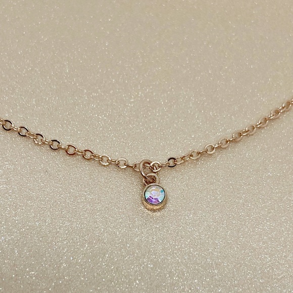 Dainty + Minimal Rose Gold Opalite Choker - Picture 2 of 3